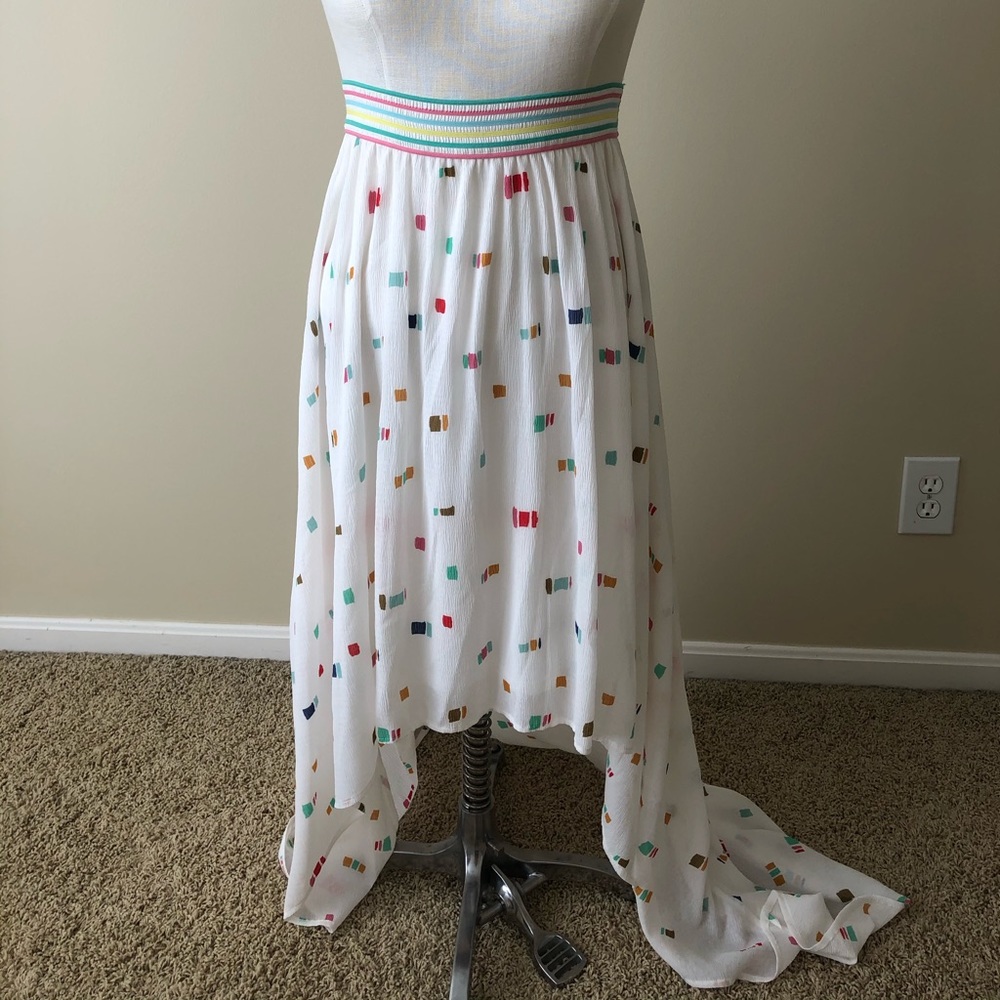 NWT Boutique White High Low Skirt Size Small